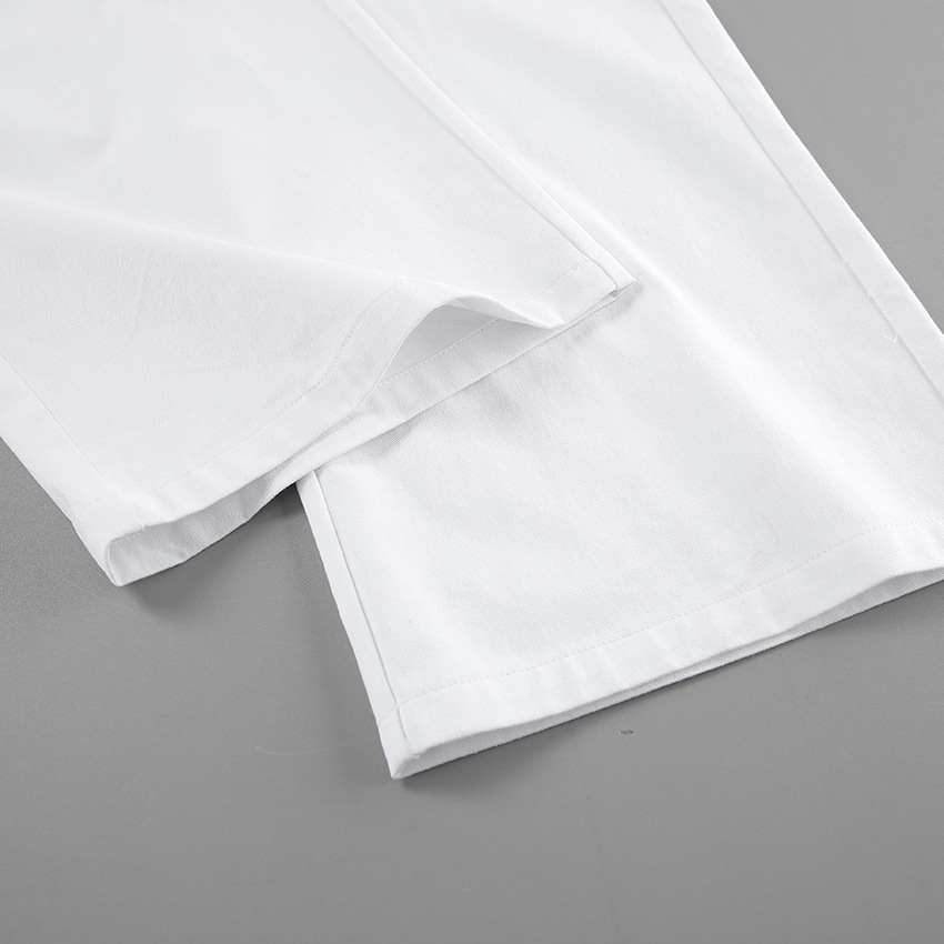 Jean blanc taille haute à jambes larges - Coupe décontractée en denim