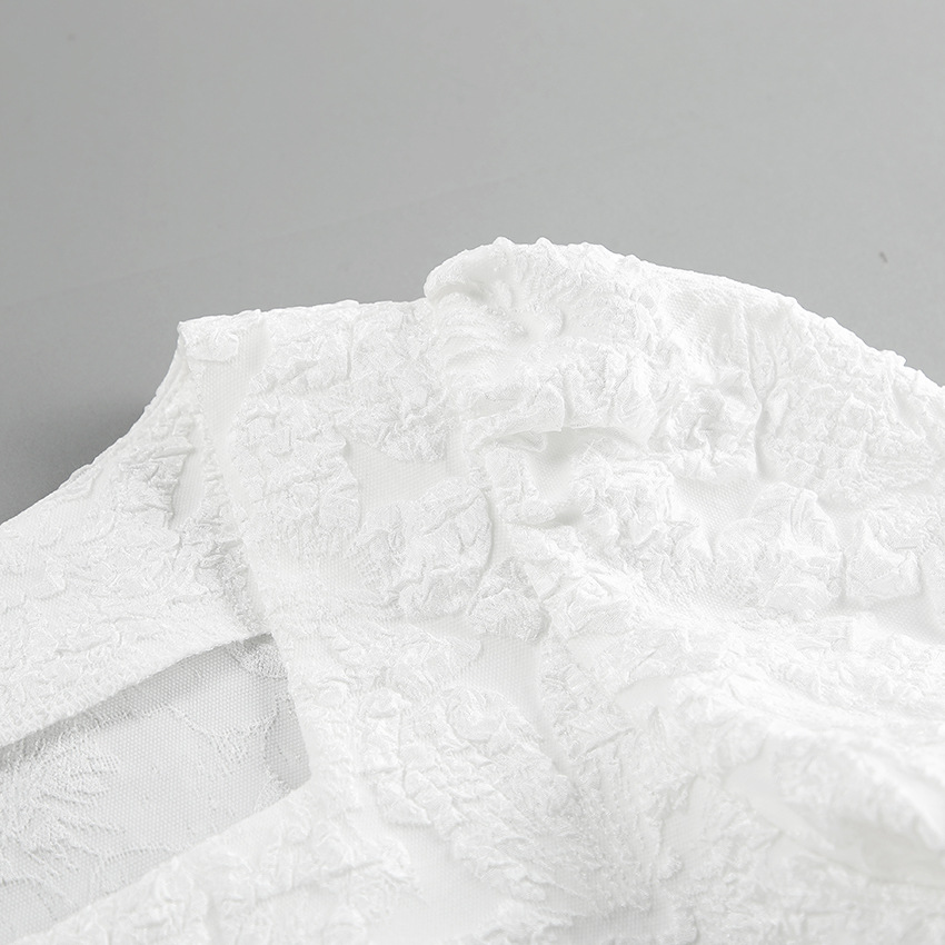 Blouse péplum à col carré et imprimé floral texturé