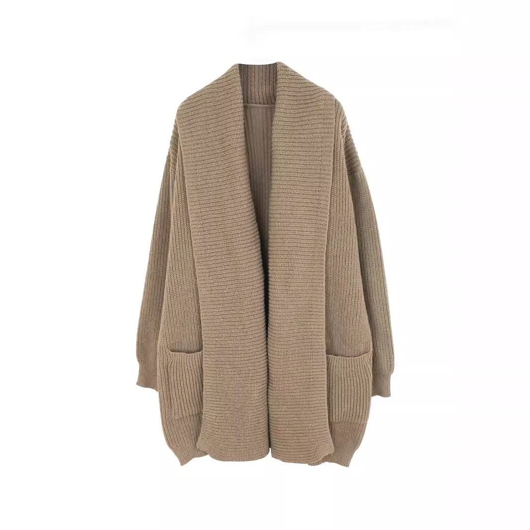 Open Front Knit Cardigan Duster - Long Sleeve Outerwear
