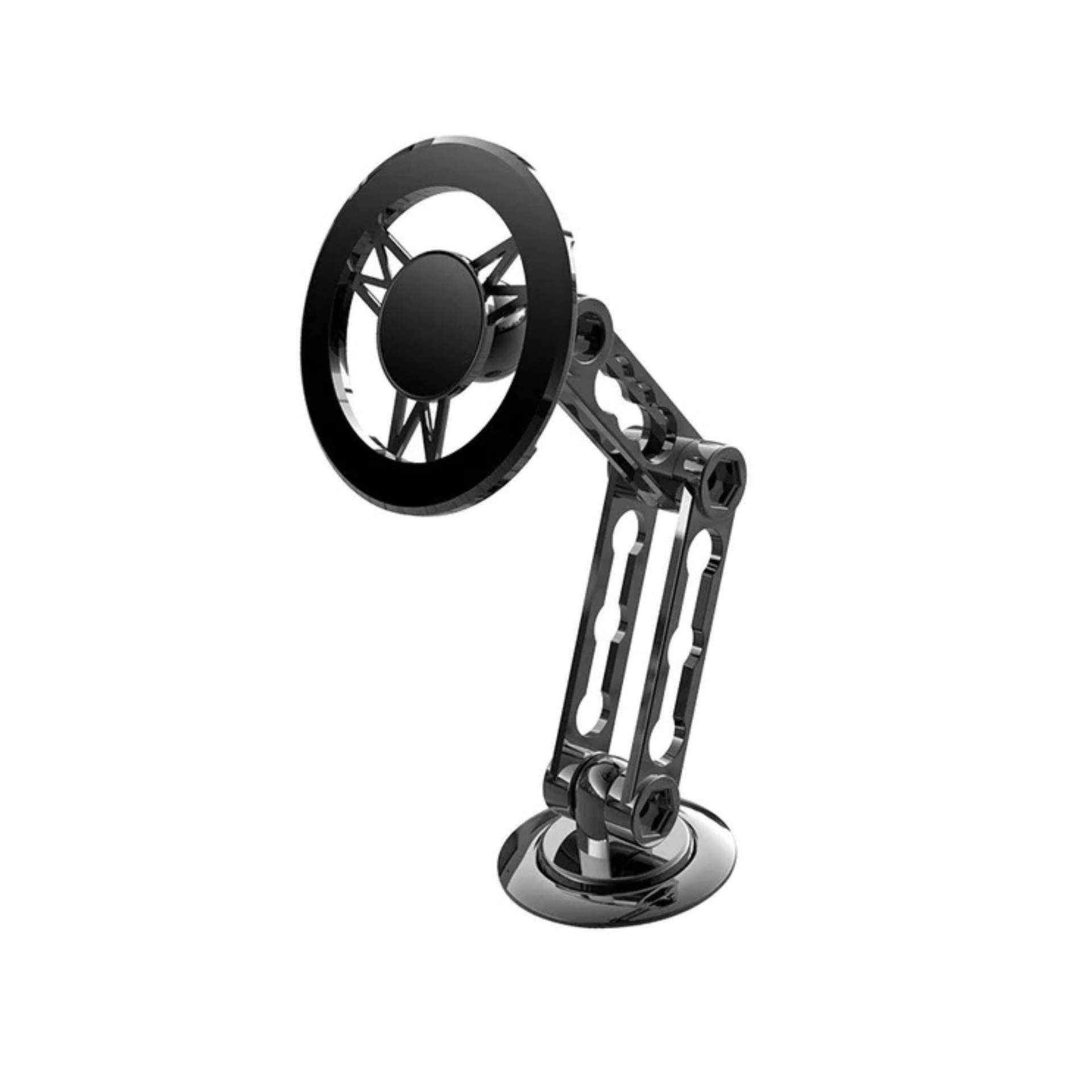 Adjustable Magnetic Phone Holder for Car & Desk Mount, Strong Grip Hands-Free Stand, Black