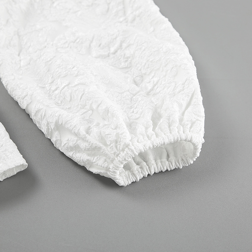 Blouse péplum à col carré et imprimé floral texturé