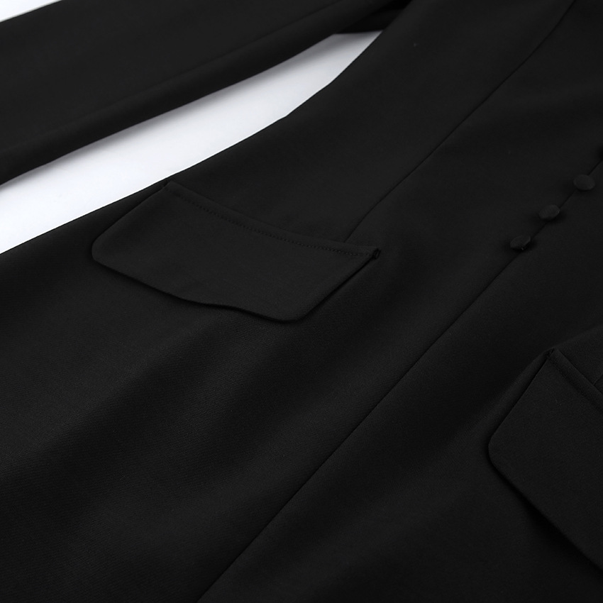 Robe blazer élégante à col montant - Coupe ajustée