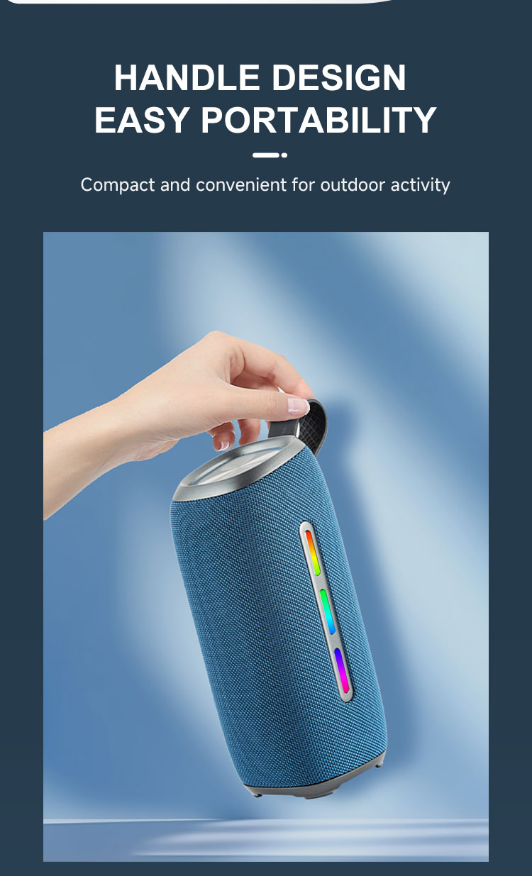 Waterproof Portable Bluetooth Speaker with Dynamic RGB Lights
