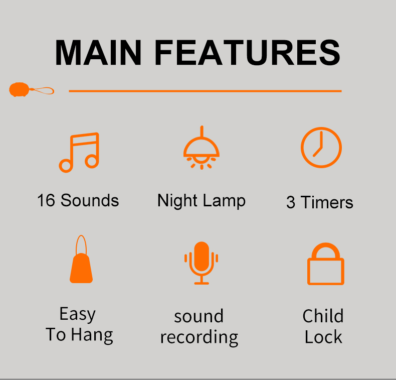 Portable White Noise Bluetooth Speaker with Sleep Aid Light