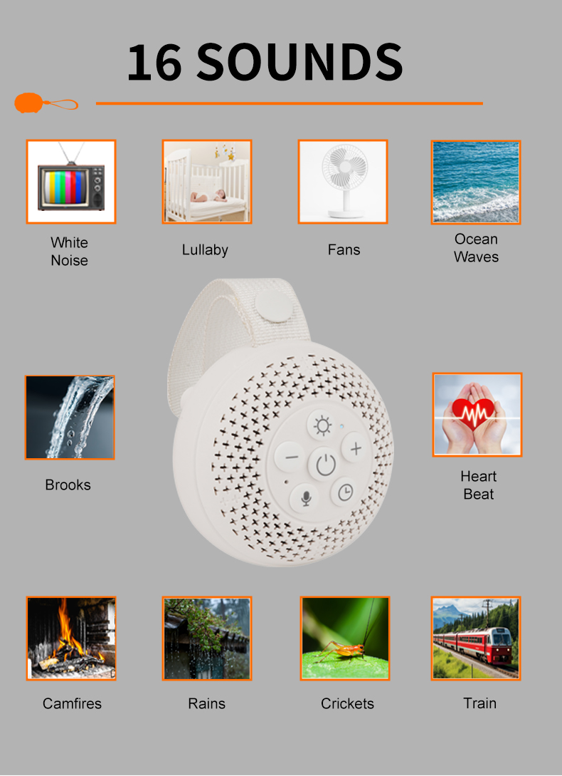 Portable White Noise Bluetooth Speaker with Sleep Aid Light