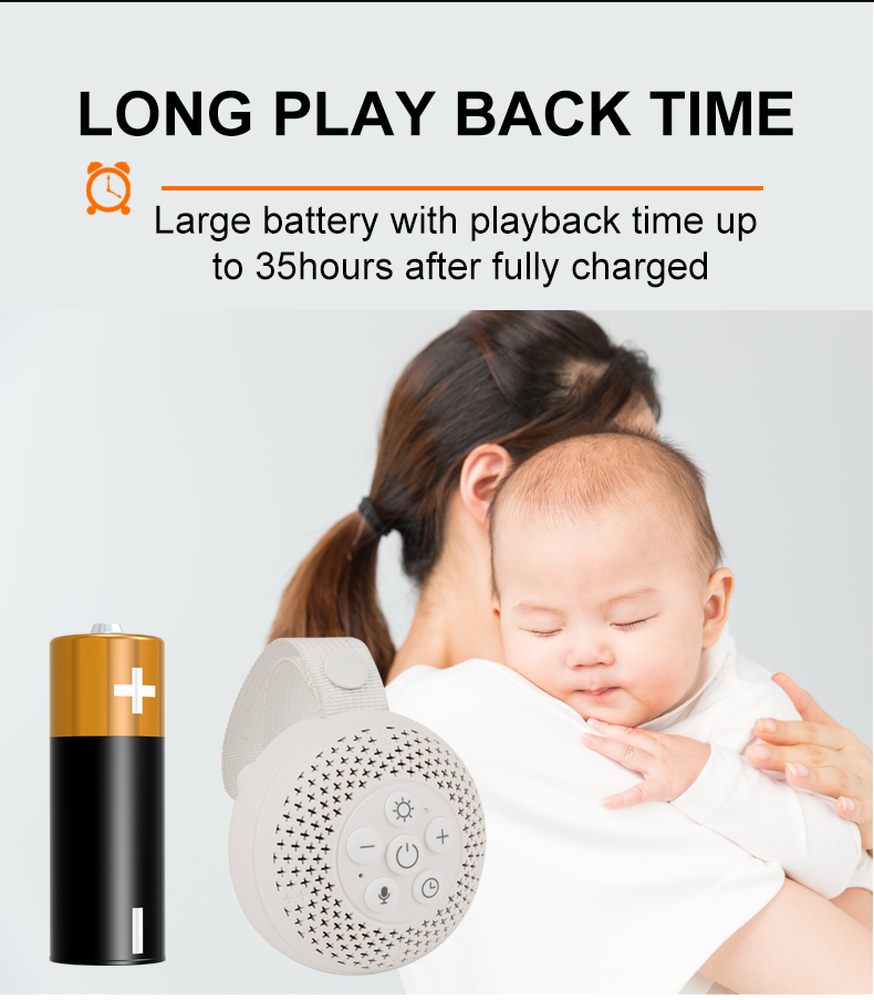 Portable White Noise Bluetooth Speaker with Sleep Aid Light