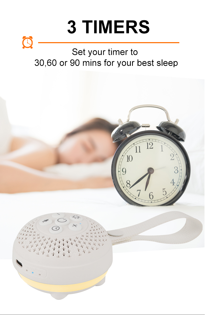 Portable White Noise Bluetooth Speaker with Sleep Aid Light