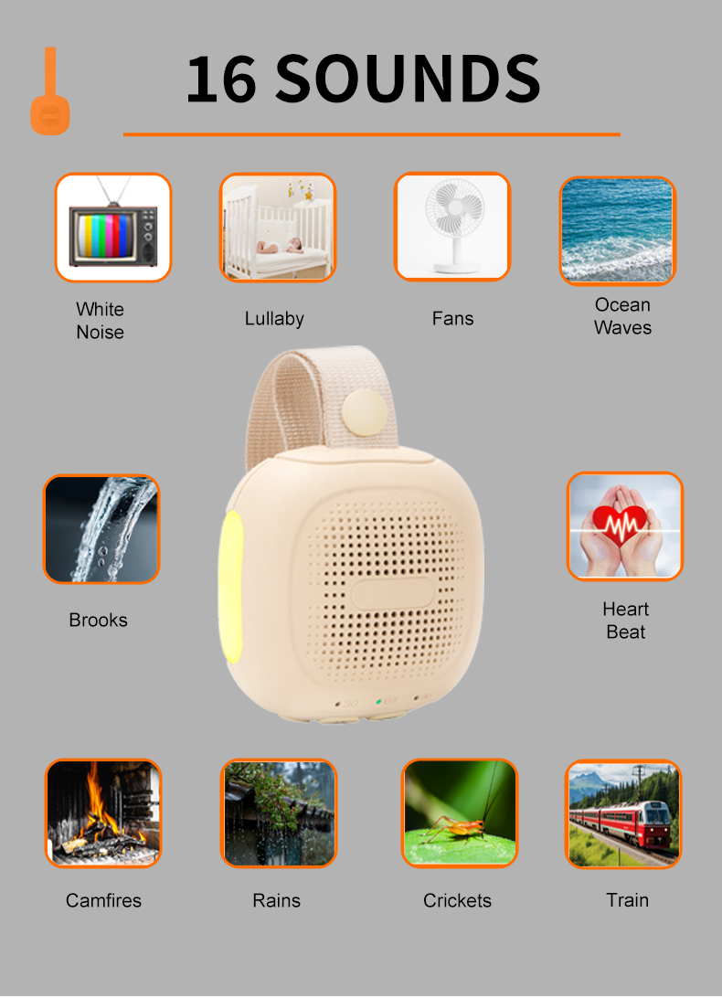 Portable White Noise Bluetooth Speaker with Night Light & Timer