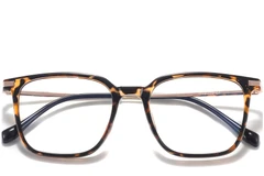 BS0218-0256_Tortoiseshell_Rectangular_Titanium_Glasses_front