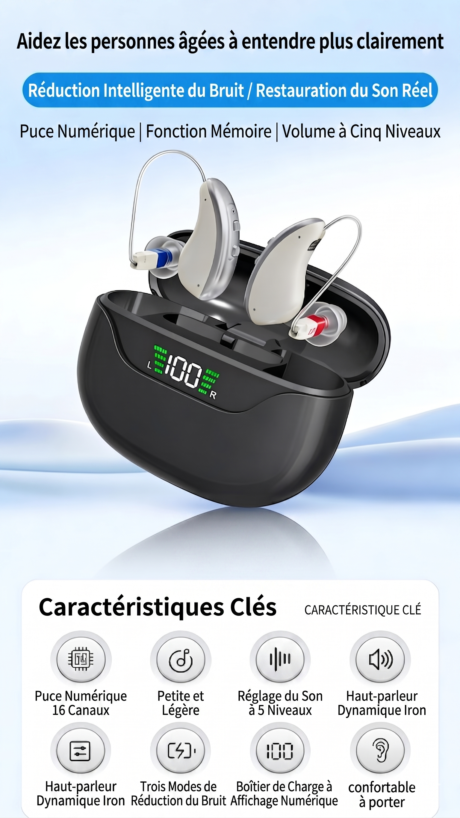 GM-323 P3 16-Channel UV Sterilizing Rechargeable Hearing Aids #26240003