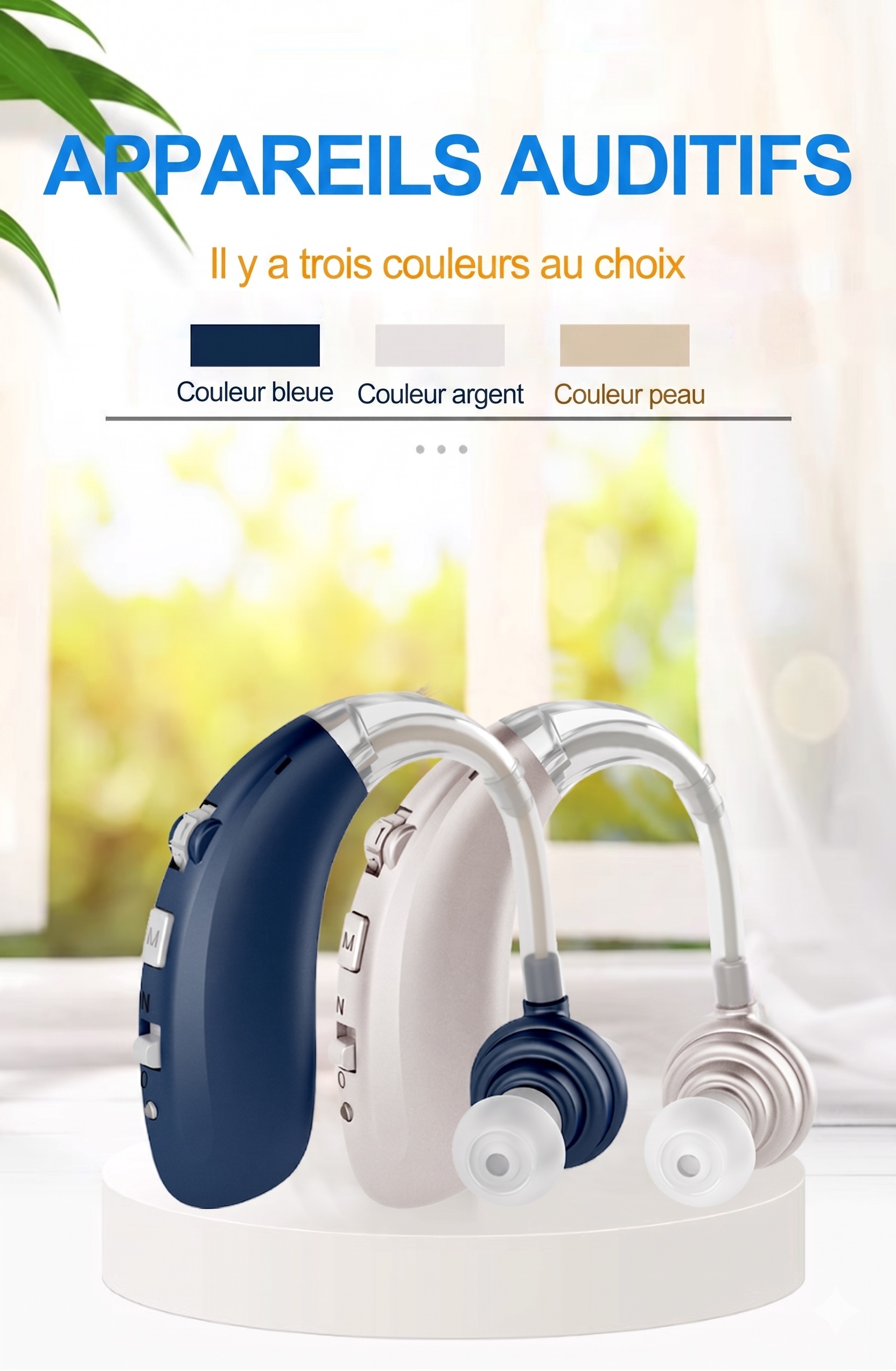 A-360B Silver Bluetooth Hearing Aid with 50H Battery & 3 Noise Modes - 6 Volume Levels #26240010