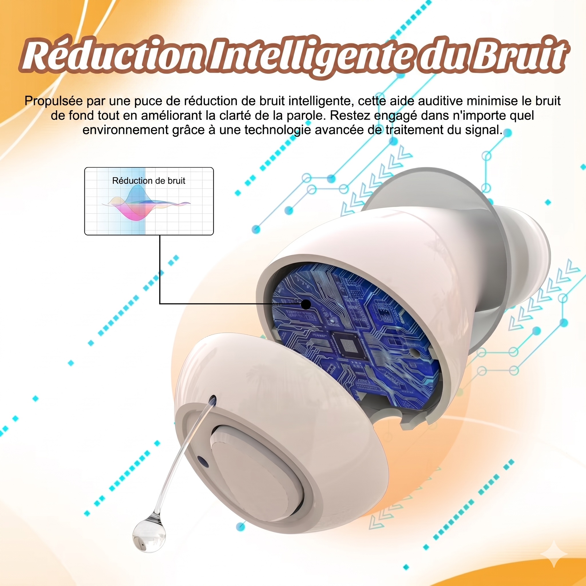 GM-990 Pair Beige AI Noise Reduction Hearing Aid UV Sterilization 120H #26240015