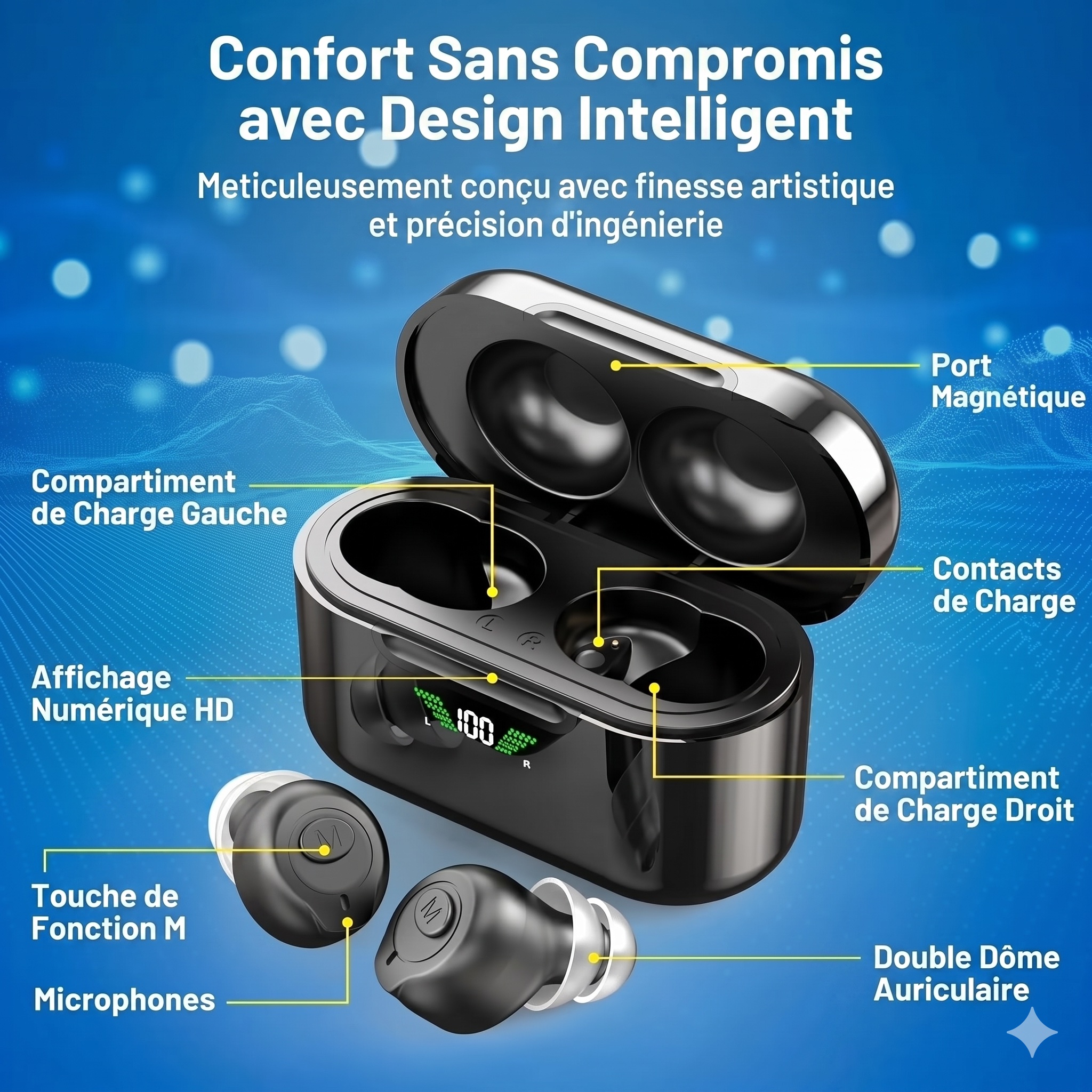 GM-903 Pair Black GM-903BT Bluetooth Hearing Aid DSP Chip Digital Display #26240016