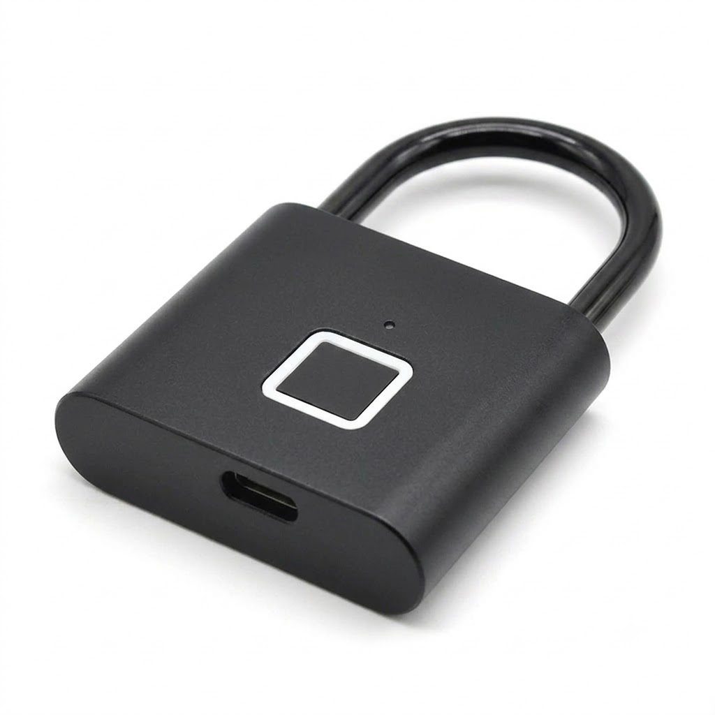 IP55 Waterproof Smart Fingerprint Padlock, 0.5s Quick Unlock Biometric Lock, 180-Day Battery Life, Heavy Duty Zinc Alloy & Stainless Steel for Gate, Bike, Outdoor