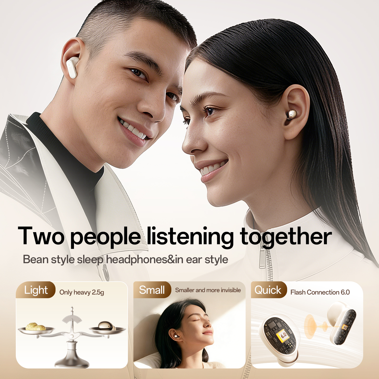 Mini Bean Wireless Earbuds - Dual Use Bluetooth Headphones Model#M166