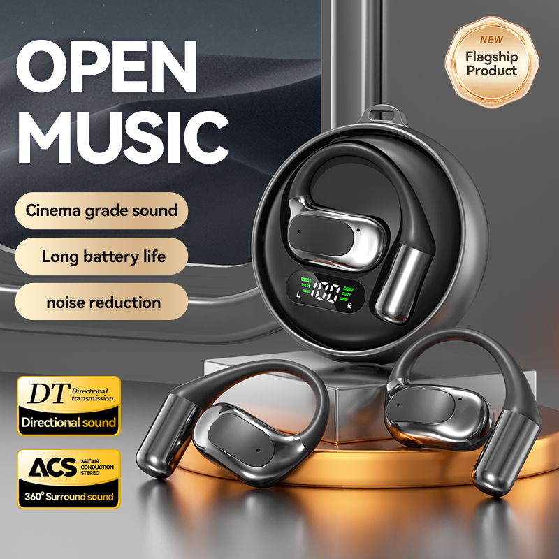 Open-Ear Wireless Bluetooth Earbuds with LED Charging Case Model#M114