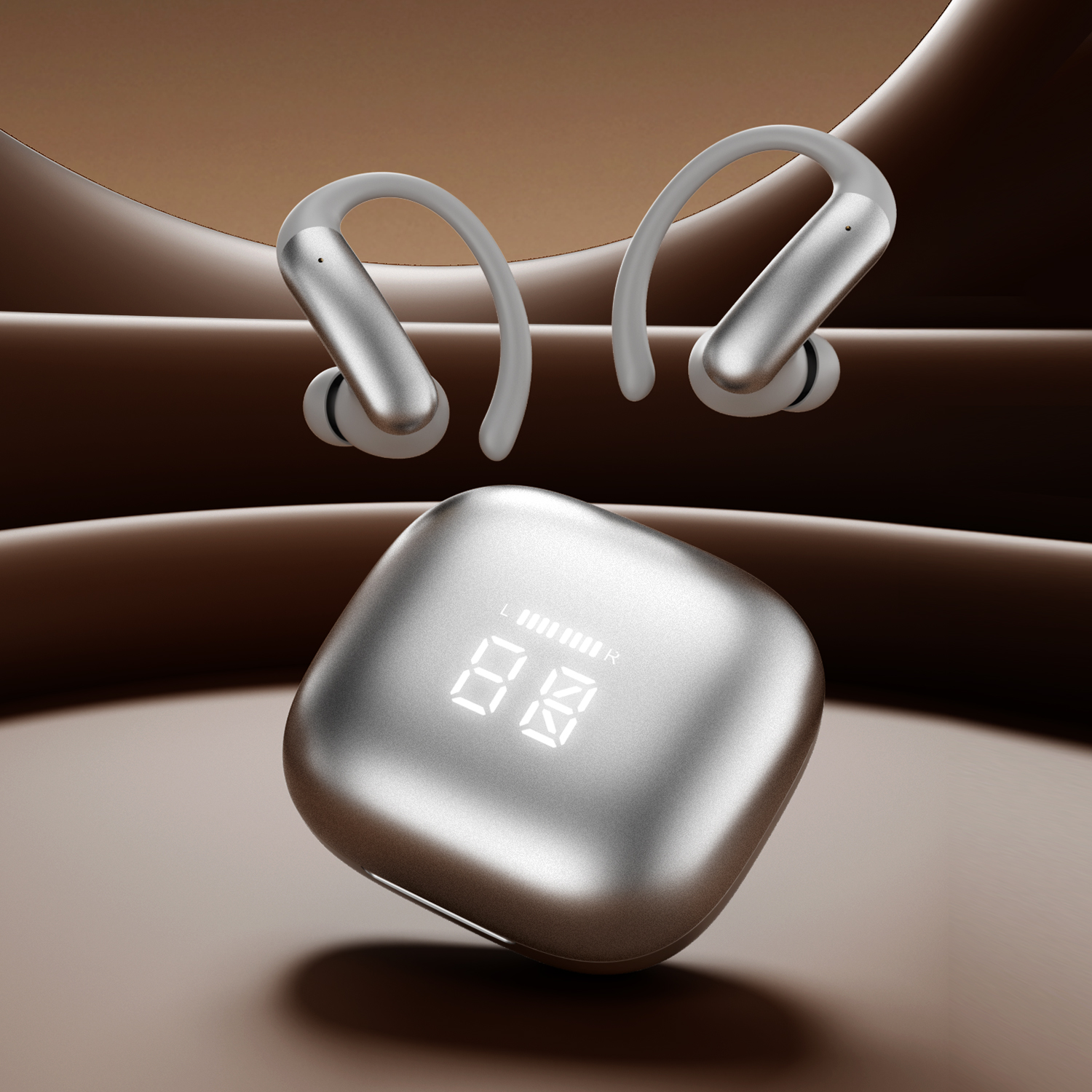 2-in-1 Wireless Earbuds with Built-in LED Makeup Mirror Case Model#M165