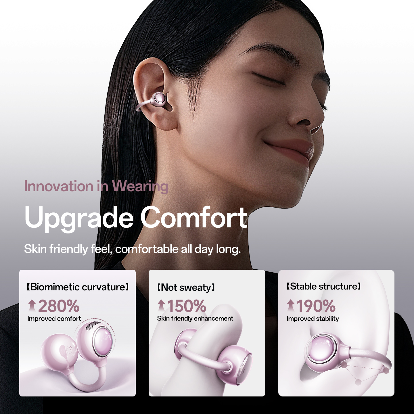 Open-Ear Wireless Spatial Audio Earbuds with 28H Battery Model#M156