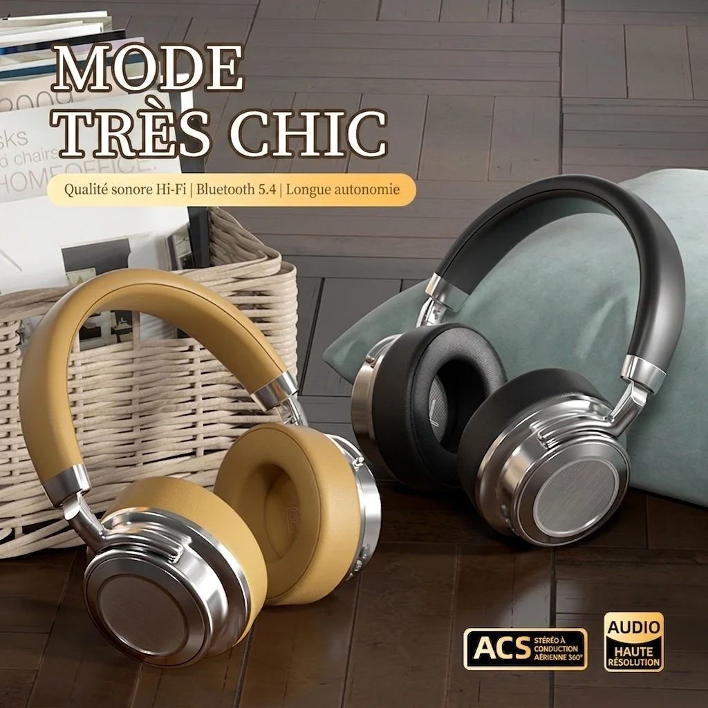 Casque sans fil CR-9 Bluetooth 6.0 avec audio haute résolution