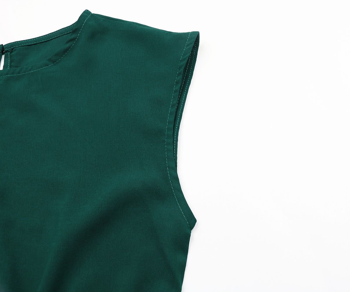 Women's Cap Sleeve Pleated Midi Dress with Belt