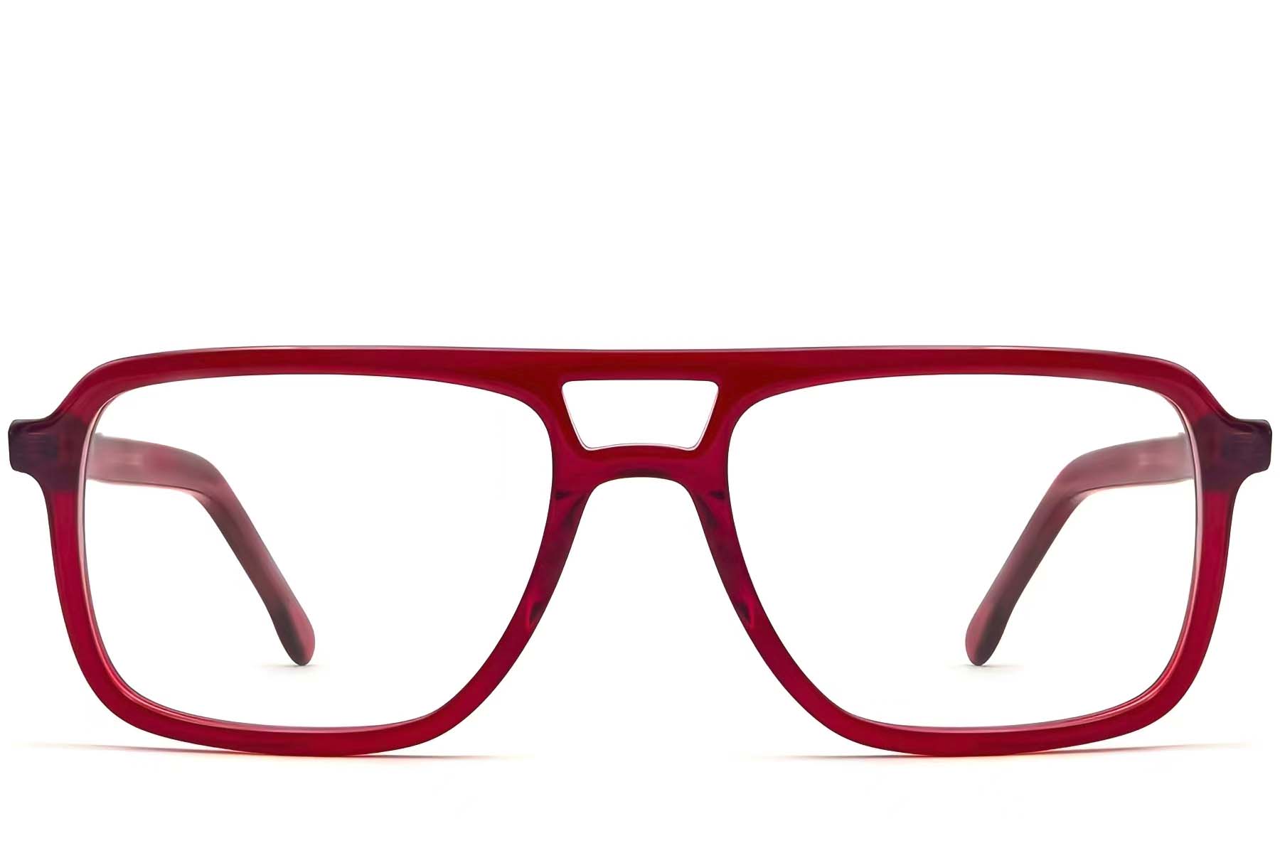 BS0420-0103_Red_Aviator_Acetate_Glasses_front
