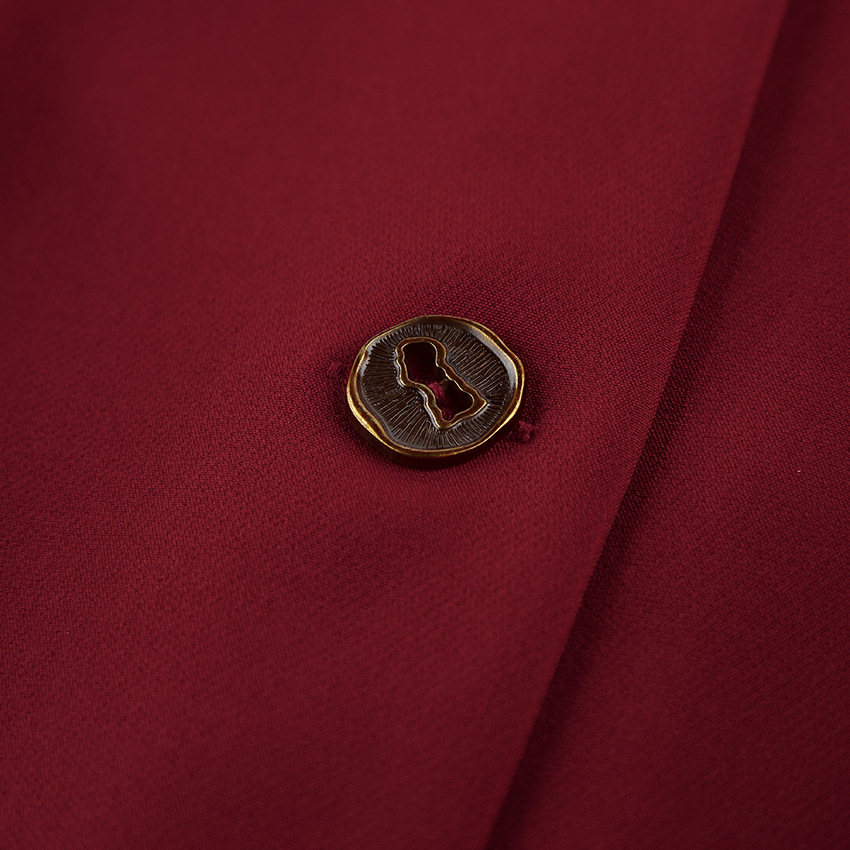 Ensemble tailleur jupe péplum bordeaux vintage pour femme