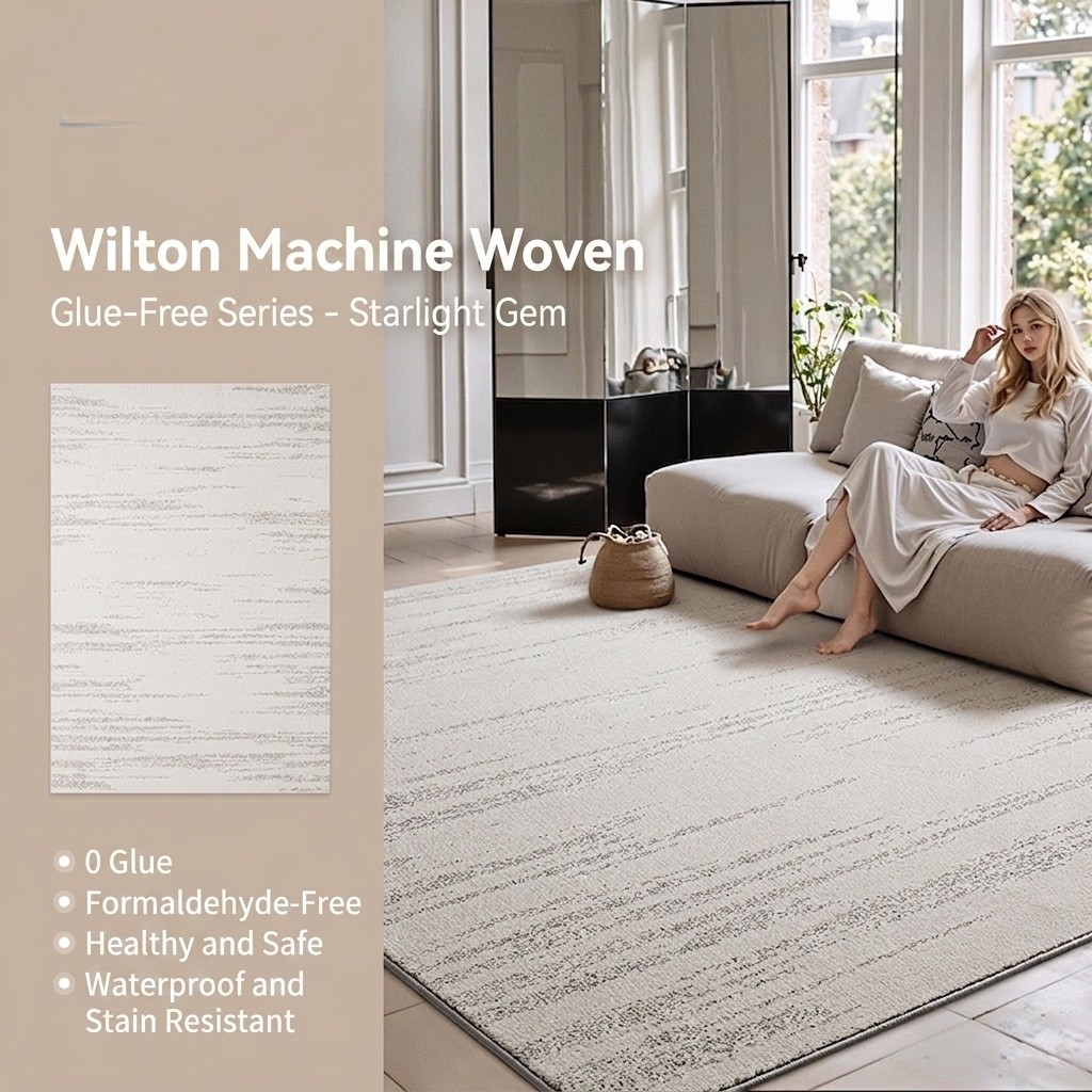 Modern Abstract Wool Blend Area Rug - Waterproof & Anti-Bacterial