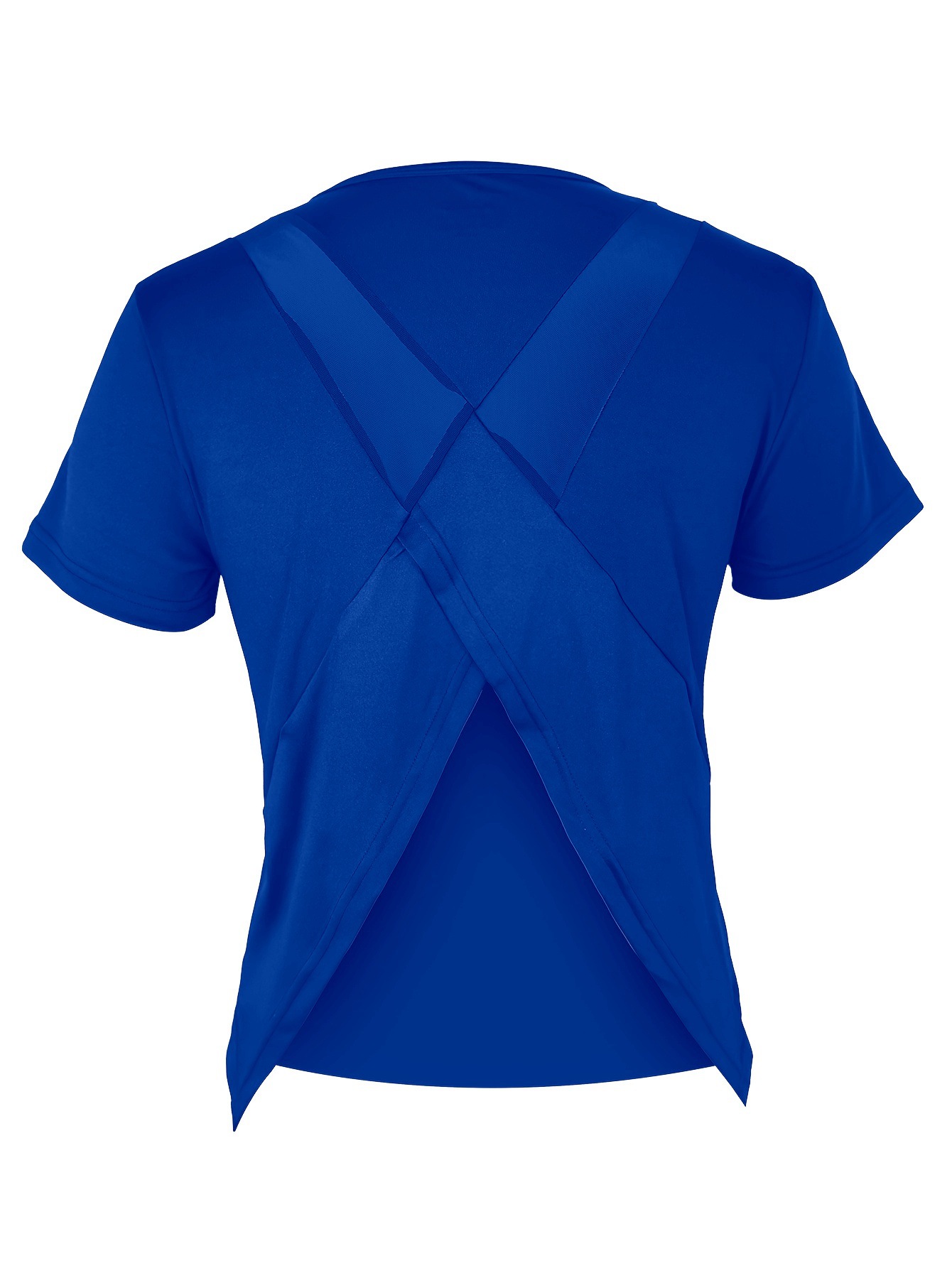 Loose Fit Quick-Dry Backless Mesh Yoga T-Shirt with Slimming Effect for Women