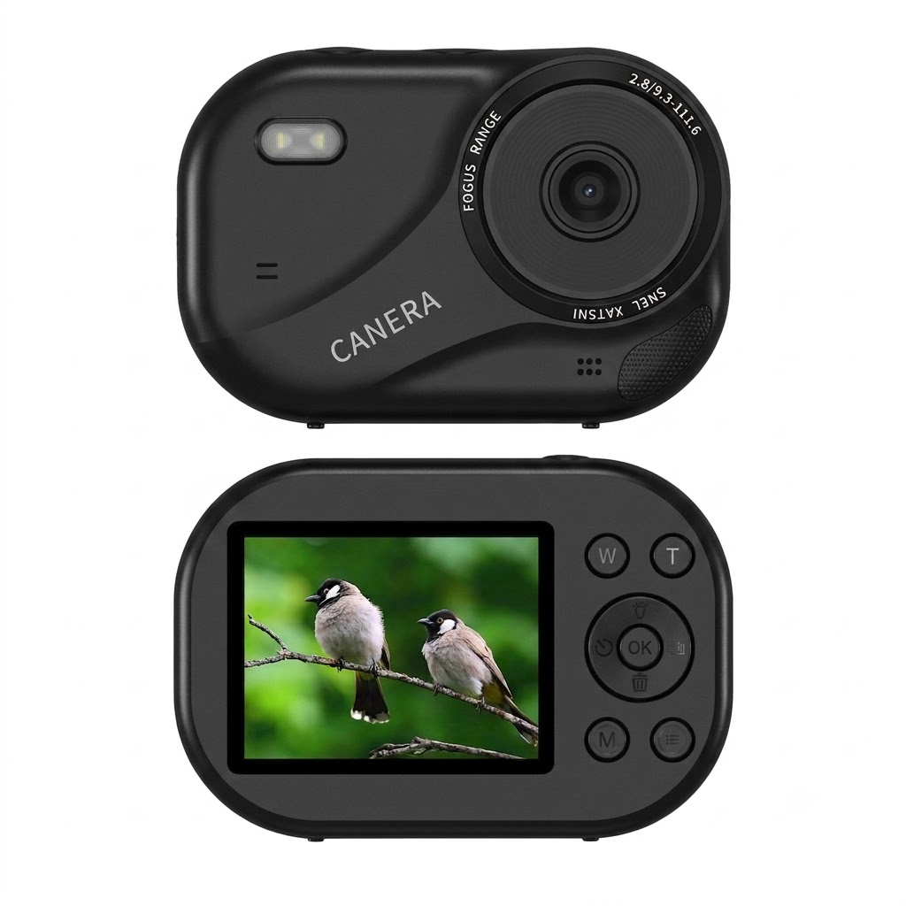 48MP 4K Digital Camera with 16X Digital Zoom, Auto-Focus, Built-in MP3 Player, Anti-Shake, 1200mAh Battery