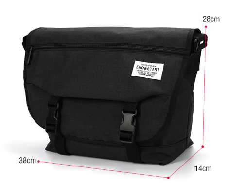 Unisex Black Casual Messenger Bag