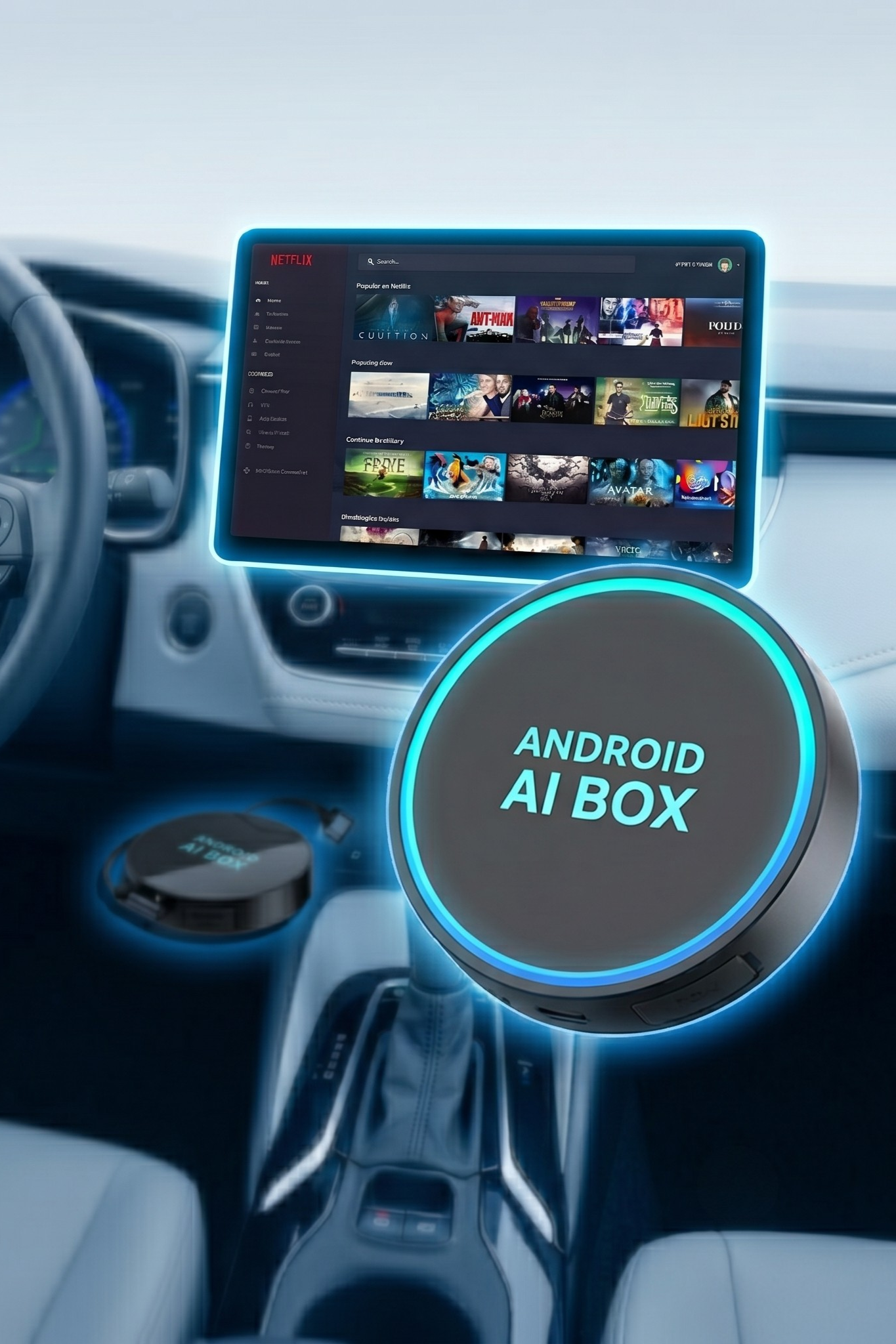 Wireless Android AI Box Car Adapter for CarPlay & Auto