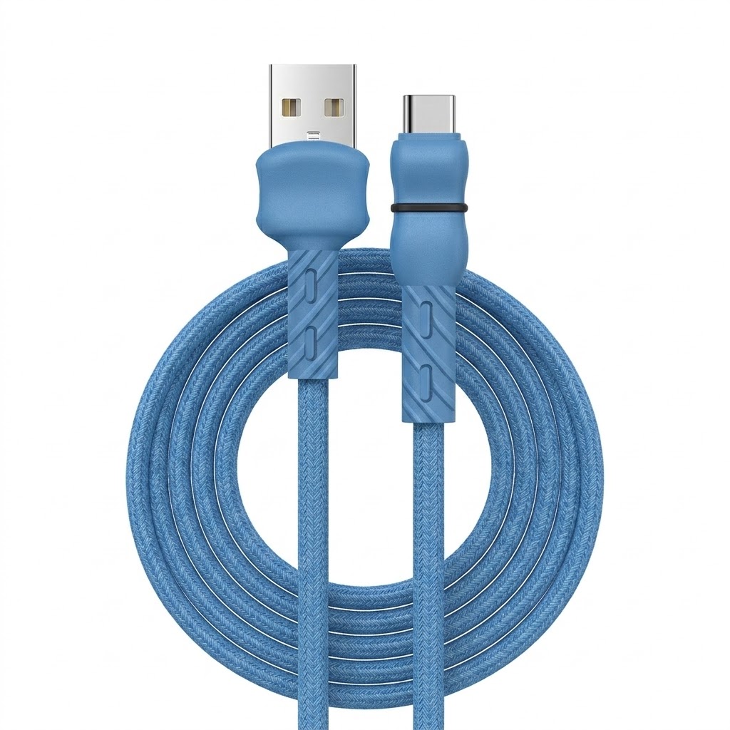 2.1A Flexible TPE USB Data Cable, Fast Charging Sync Cord for Universal Smartphones