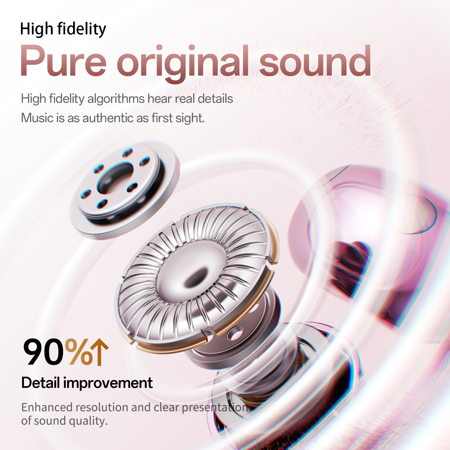 Butterfly Clip-On Wireless Earbuds with Makeup Mirror Case Model#M186