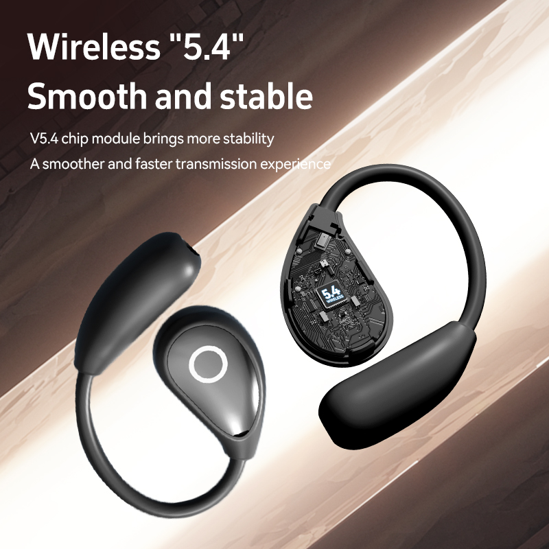Wireless Open-Ear Bluetooth Earbuds with Leather Charging Case Model#M95