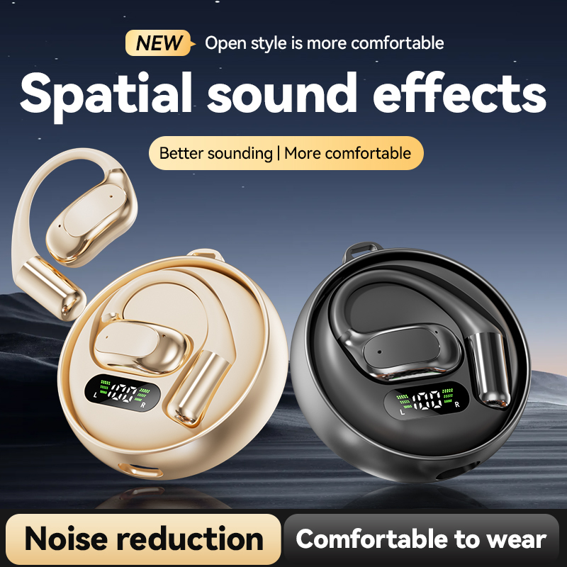 Open-Ear Wireless Bluetooth Earbuds with LED Charging Case Model#M114