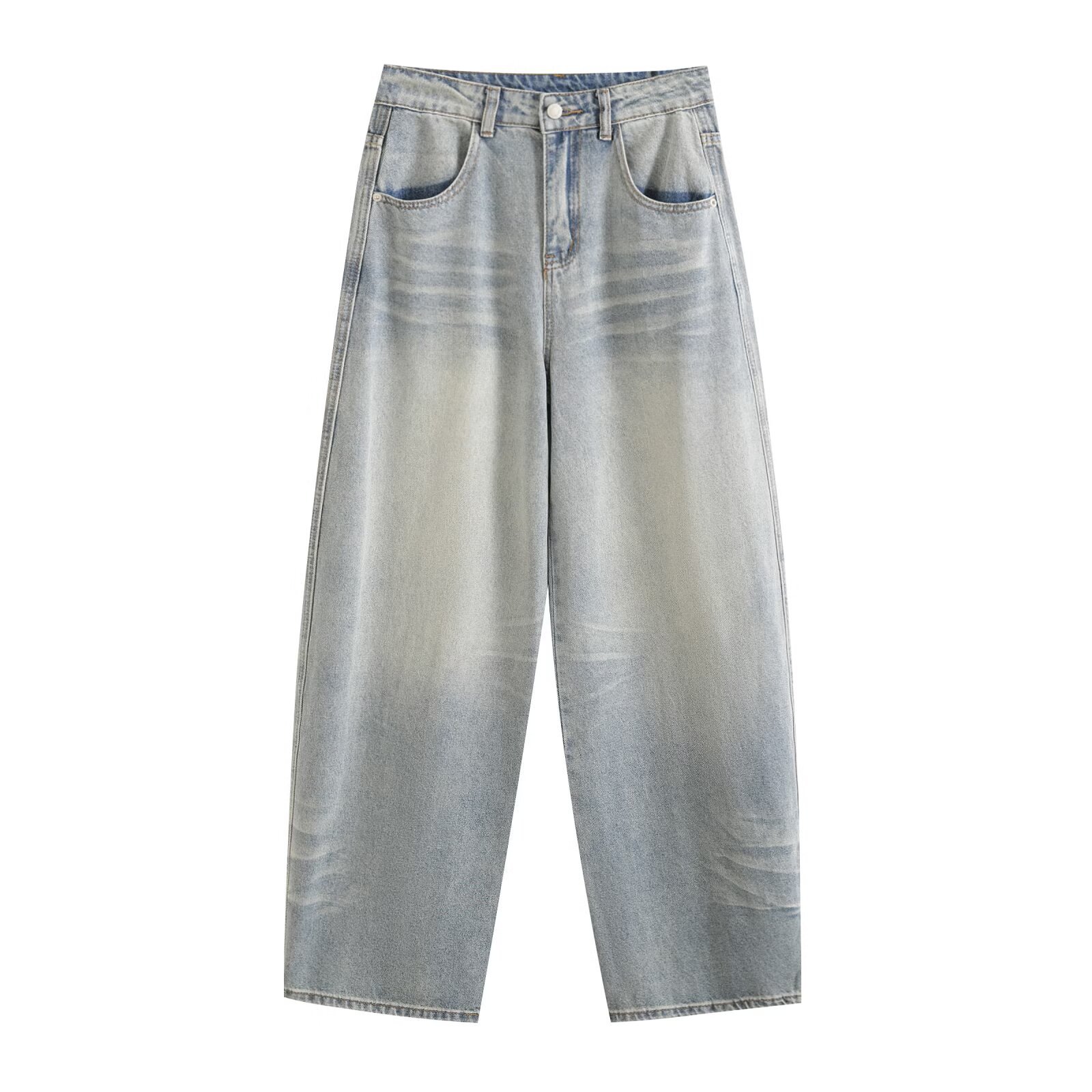 Denim Stacked Jeans - Women's Classic Versatile Fashion KUN-00009