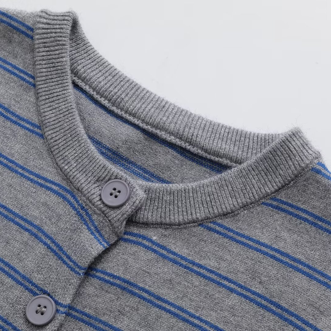 Striped Cardigan - Women's Stylish Casual Knitwear KUN-00049