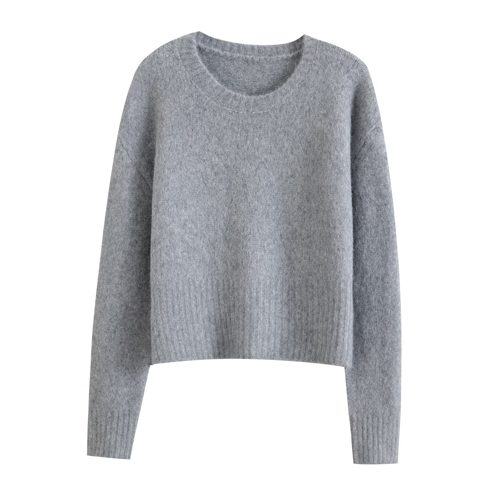 Knit Top Trendy Casual Cropped Sweater KUN-00017