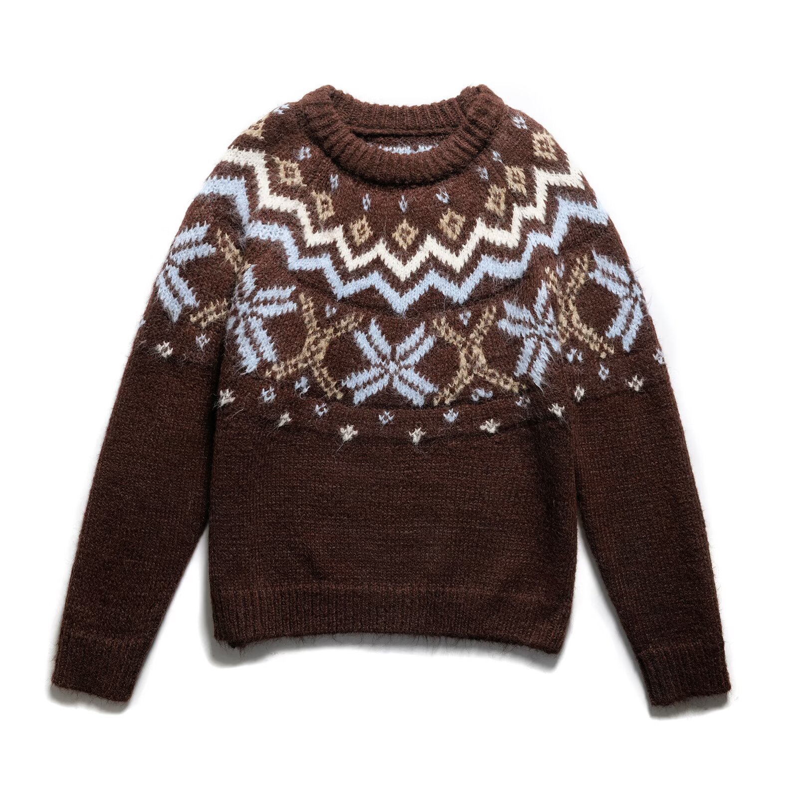 Pull en maille Fair Isle à motif flocon de neige KUN-00092