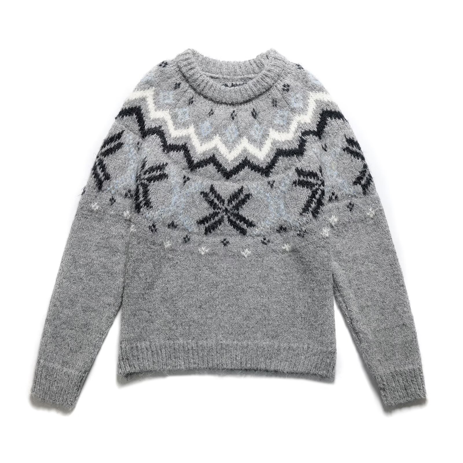 Pull en maille Fair Isle à motif flocon de neige KUN-00092