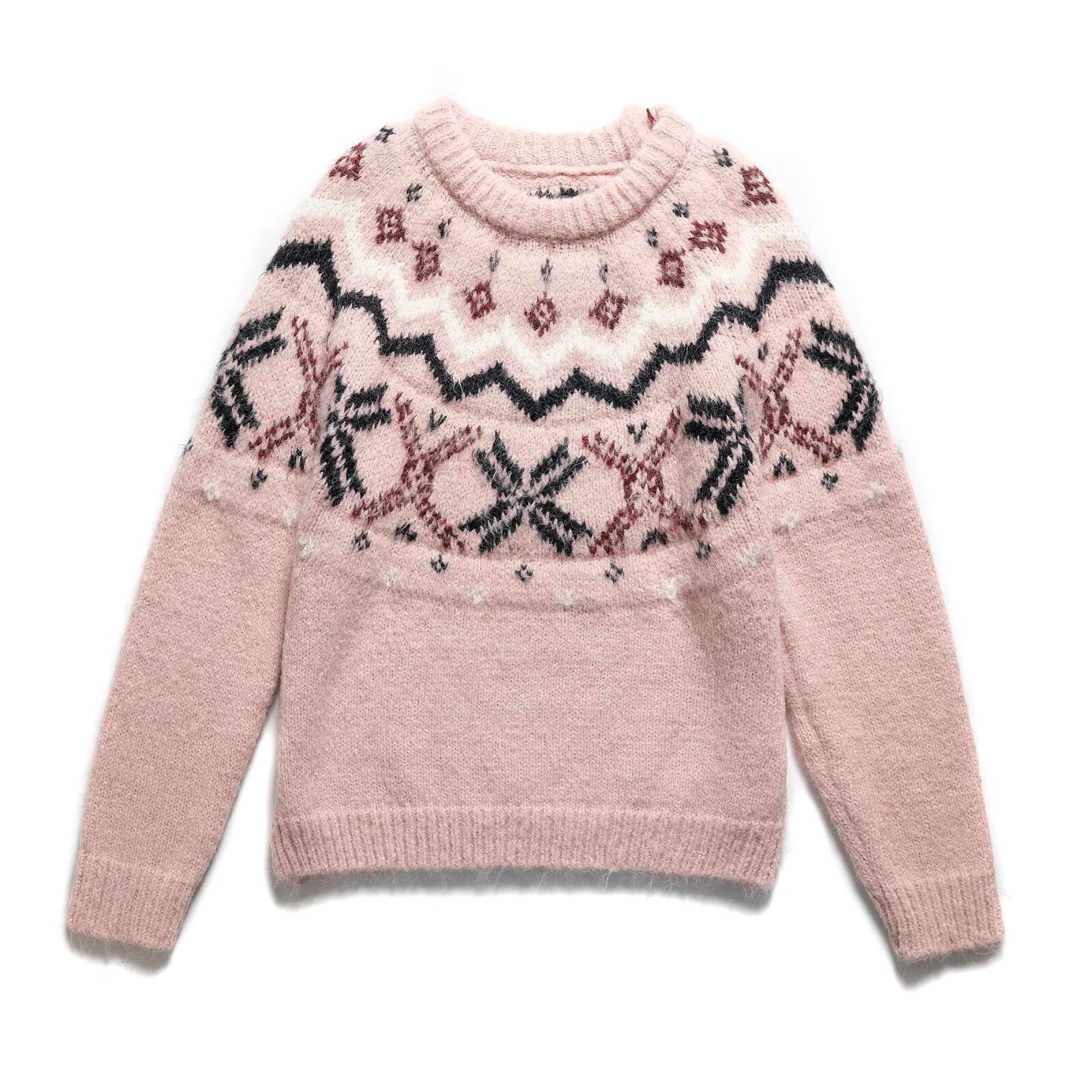 Pull en maille Fair Isle à motif flocon de neige KUN-00092