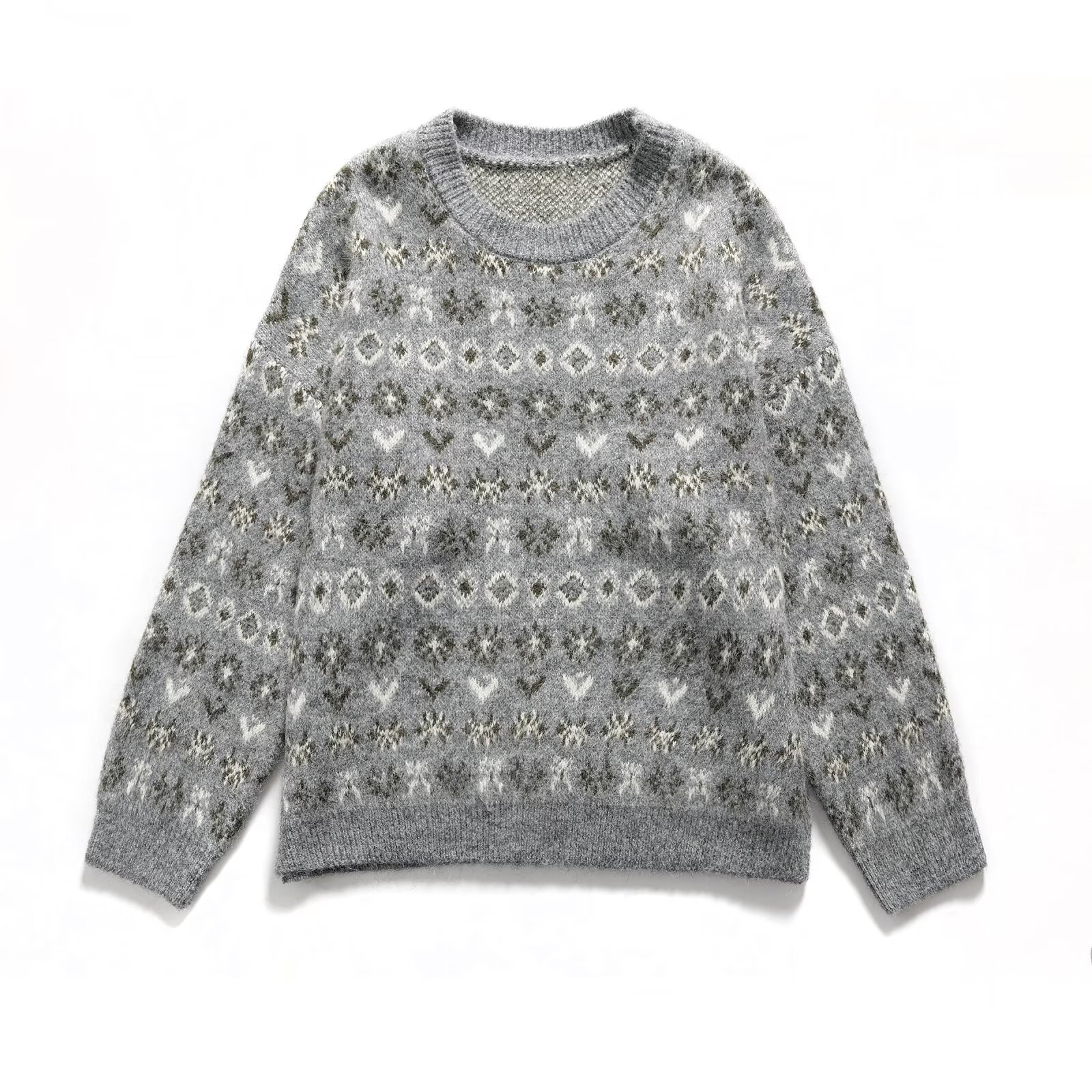 Alpaca Knit Sweater Women's European Style Classic Fashion KUN-00009