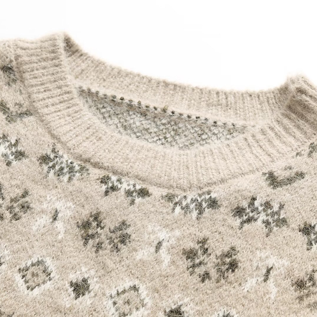 Alpaca Knit Sweater Women's European Style Classic Fashion KUN-00009