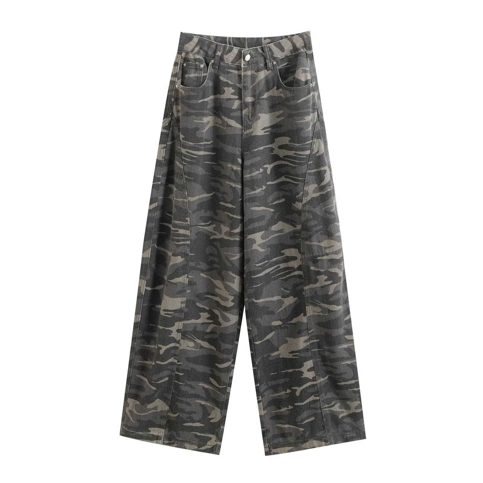 Camo Wide Leg Pants - Casual Chic Trousers KUN-00017
