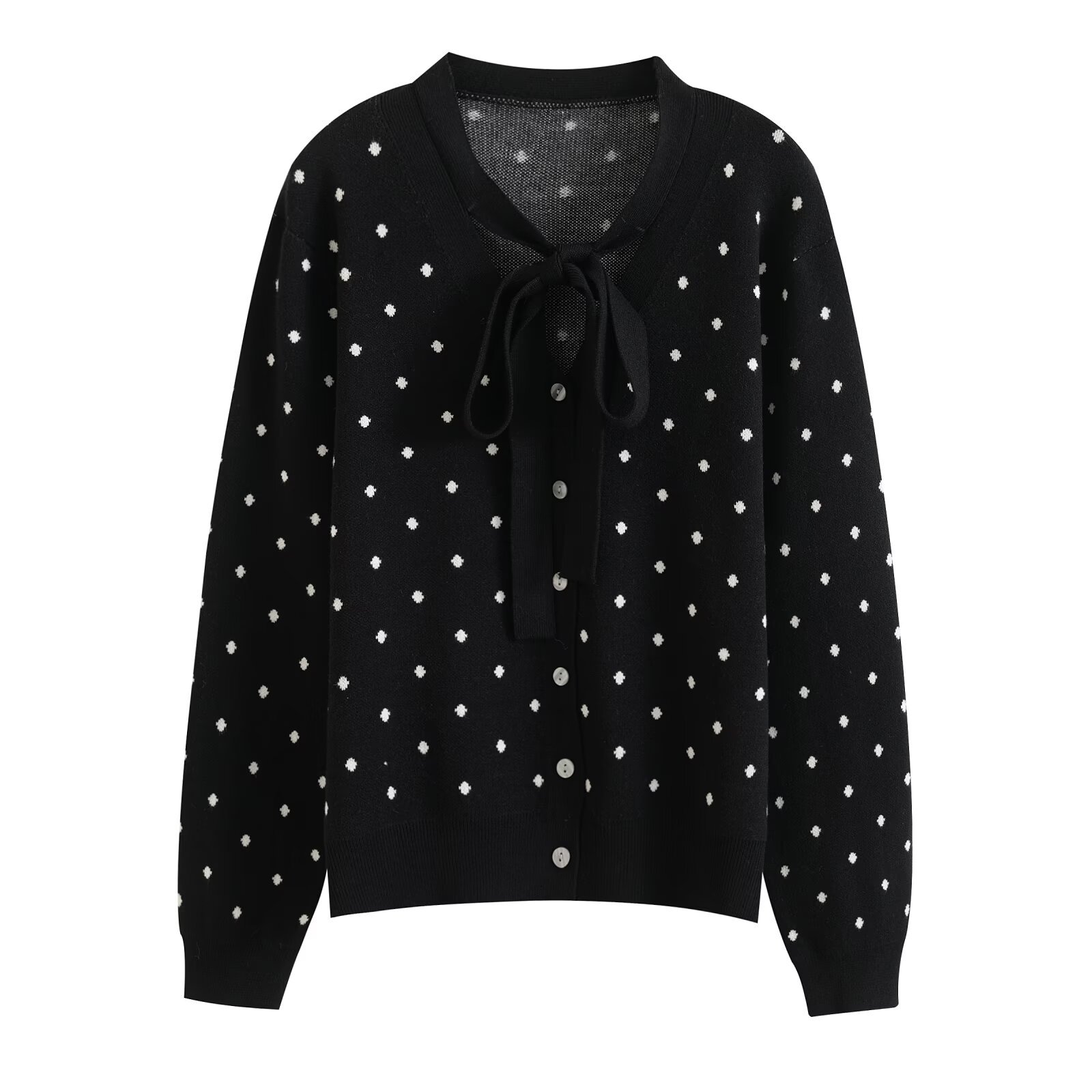 Women's Polka Dot Cardigan - Trendy Casual Knit KUN-00048