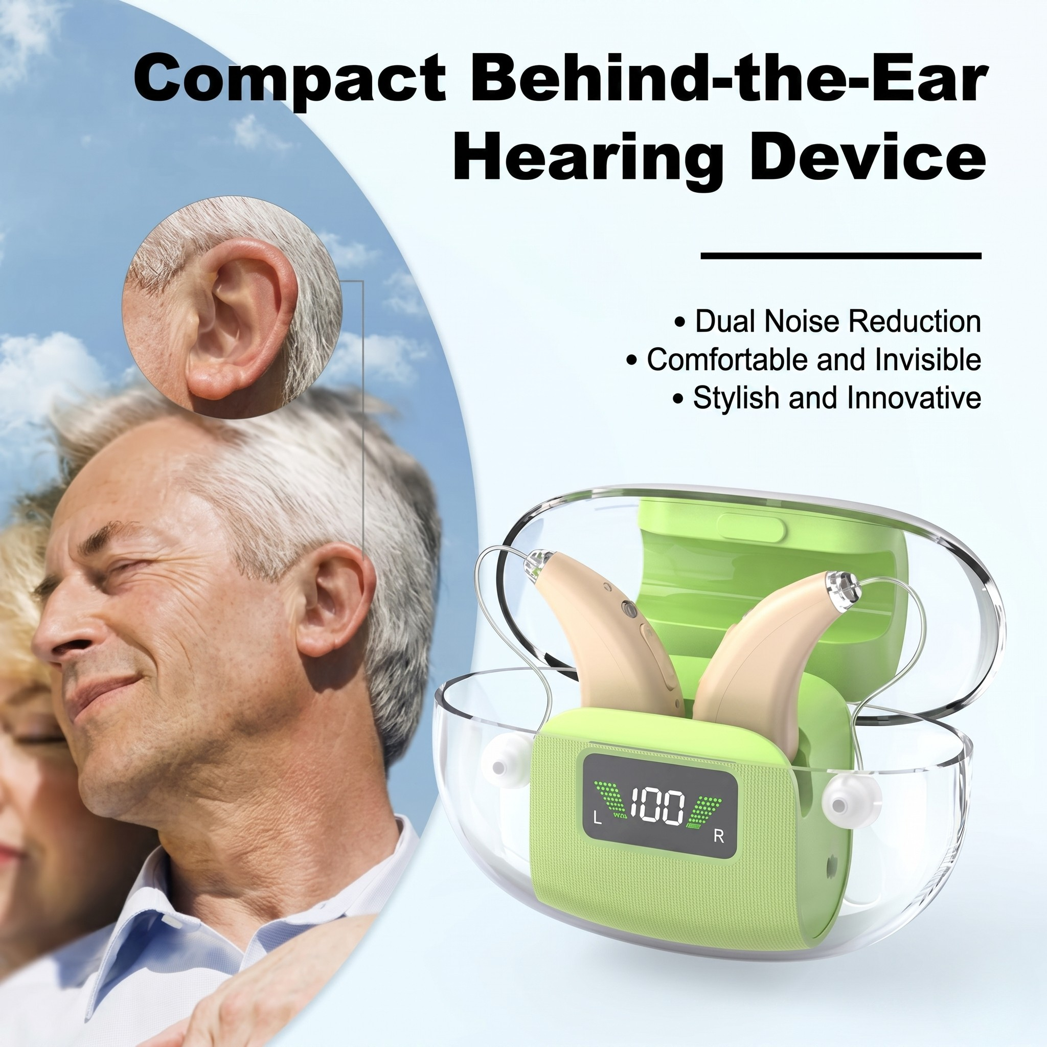 GM-303(U3) APP Controlled BTE Hearing Aid 16-Channel with Magnetic Charging #26240026