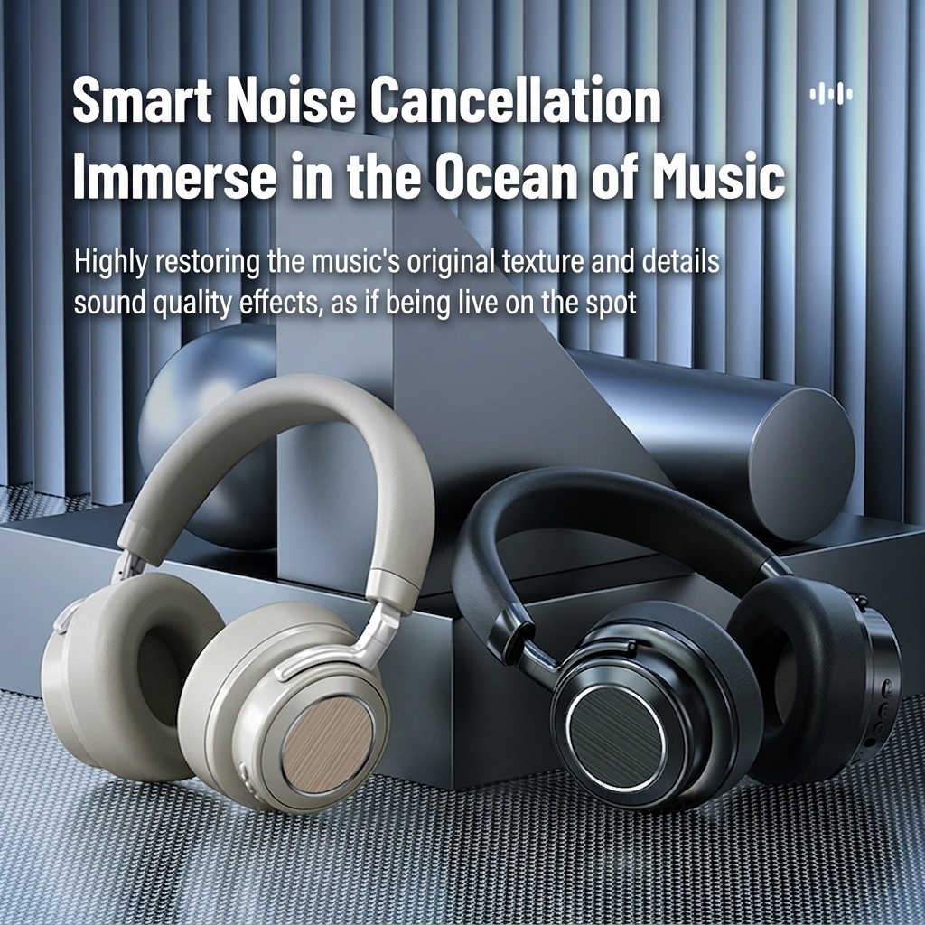 Wireless Noise-Cancelling Headphones - Bluetooth 6.0