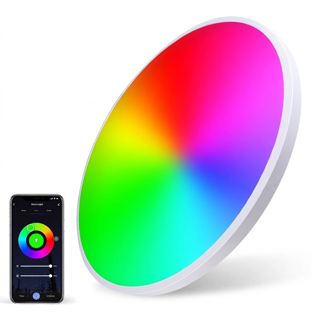 Smart RGB LED Ceiling Light Dimmable Works with Alexa and Google