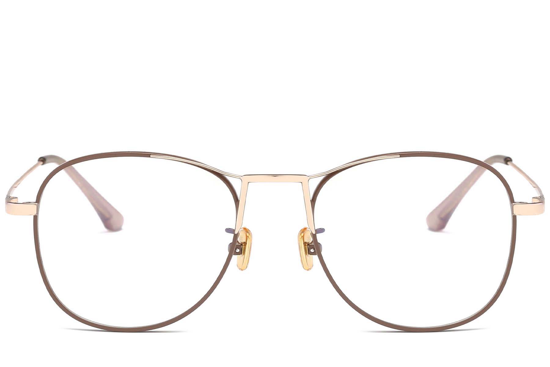 BS0406-0430_Brown_Aviator_Metal_Glasses_front