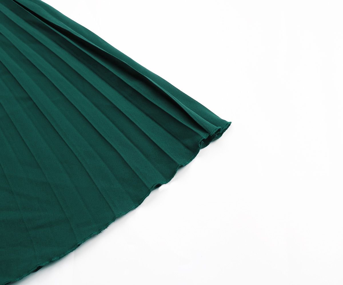 Women's Cap Sleeve Pleated Midi Dress with Belt